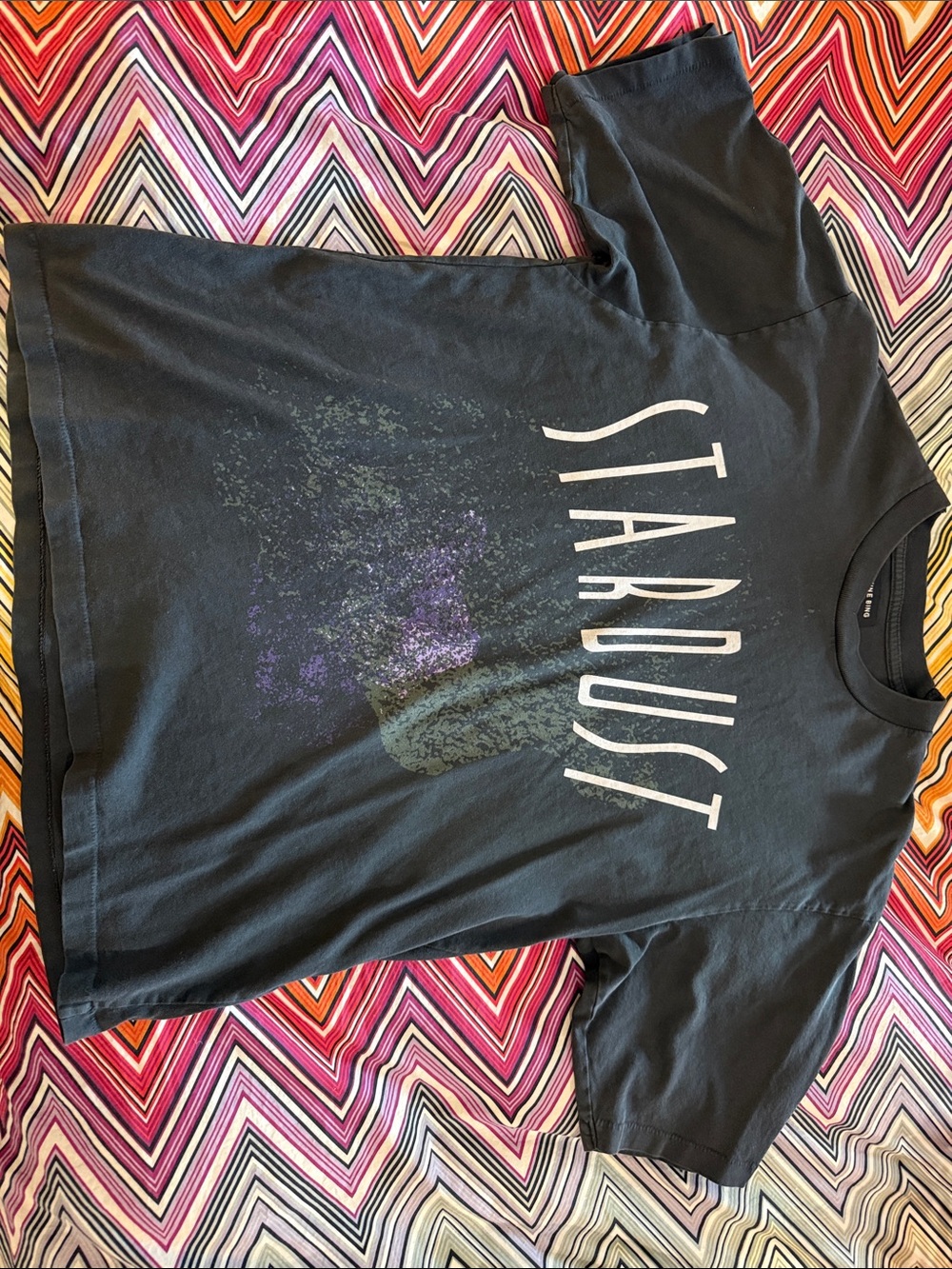 Anine Bing Black 'Stardust' Graphic Tee